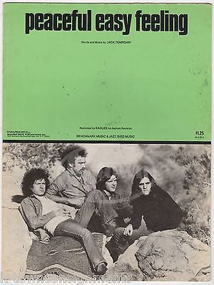 THE EAGLES PEACEFUL EASY FEELING VINTAGE SONG LYRICS SHEET MUSIC 1973 - K-townConsignments