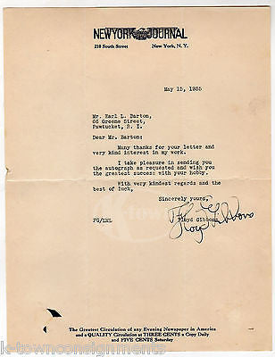 FLOYD GIBBONS WWI WAR CORRESPONDENT JOURNALIST AVIATOR AUTOGRAPH SIGNED LETTER - K-townConsignments