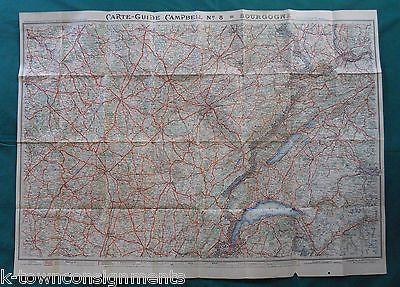 FRANCE ANTIQUE MAP CARTES CAMPBELL LARGE FOLD-OUT MAP IN COLOR 27.5 x 38" - K-townConsignments
