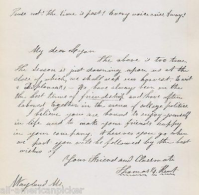 THOMAS G. KENT WAYLAND MILFORD MASS LAWYER ANTIQUE AUTOGRAPH SIGNED YALE LETTER - K-townConsignments