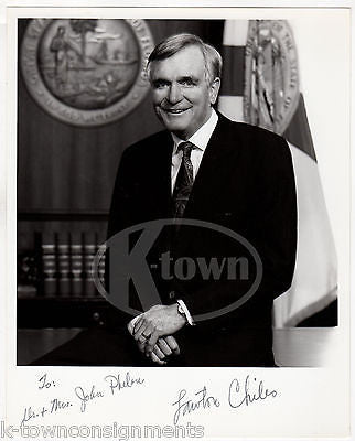 LAWTON CHILES FLORIDA SENATOR ORIGINAL VINTAGE AUTOGRAPH SIGNED SENATE PHOTO - K-townConsignments