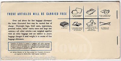 BRITISH OVERSEAS AIRWAYS AIRLINE VINTAGE GRAPHIC ADVERTISING FLIGHT TICKET - K-townConsignments