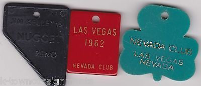 LAS VEGAS NEVADA CLUB & JIM KELLEY'S NUGGET VINTAGE CASINO GAMBLING KEY CHAINS - K-townConsignments