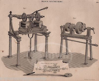 EARLY CROWN MITER SAW CARPENTRY WOOD TOOL ANTIQUE GRAPHIC ENGRAVING PRINT 1832 - K-townConsignments