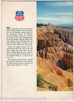 UNION PACIFIC RAILROAD ZION GRAND CANYON BRYCE NATIONAL PARK BREAKFAST MENU - K-townConsignments