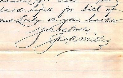 JAMES MILLER JUSTICE OF THE PEACE NEW TRIPOLI PA ANTIQUE AUTOGRAPH SIGNED LETTER - K-townConsignments