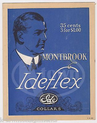 MONTBROOK IDEFLEX MENS FINE IDE COLLARS VINTAGE CLOTHS GRAPHIC ADVERTISING CARD - K-townConsignments