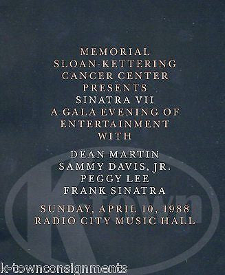 DEAN MARTIN FRANK SINATRA PEGGY LEE RAT PACK AUTOGRAPH SIGNED RADIO CITY PROGRAM - K-townConsignments
