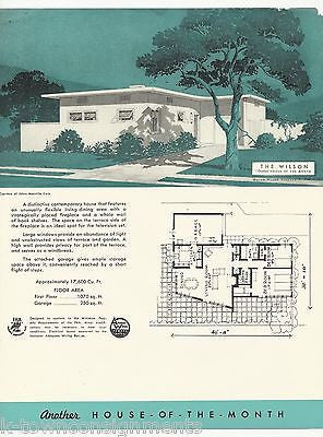 WILSON ARCHITECTURAL HOME DESIGN VINTAGE GRAPHIC ADVERTISING SALES PRINT - K-townConsignments