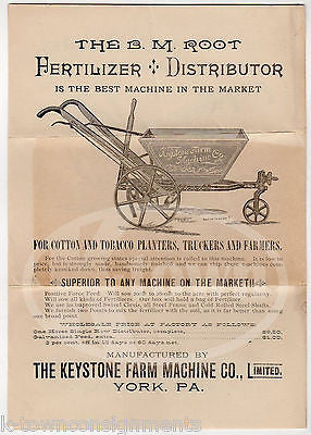 BM ROOT CORN PLANTERS KEYSTONE FARM MACHINES YORK PA ANTIQUE ADVERTISING FLYER - K-townConsignments