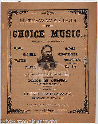 LLOYD HATHAWAY'S ALBUM OF CHOICE MUSIC ANTIQUE SHEET MUSIC SONG BOOK - K-townConsignments