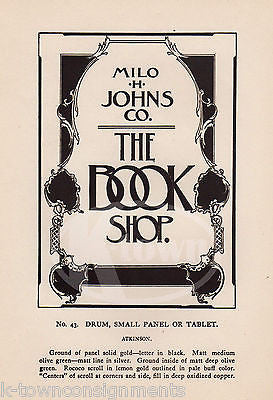 MILO JOHNS THE BOOK SHOP ANTIQUE ART DECO GRAPHIC ADVERTISING SALES SAMPLE PRINT - K-townConsignments