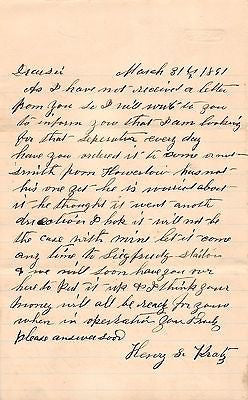 HENRY KRATZ PETERSVILLE CREAMERY PENNSYLVANIA ANTIQUE SIGNED ADVERTISING LETTER - K-townConsignments