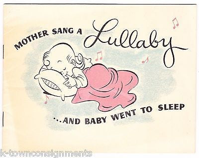 MOTHER SANG A LULLABY VINTAGE GRAPHIC ILLUSTRATED KIDS NURSERY RHYMES SONG BOOK - K-townConsignments