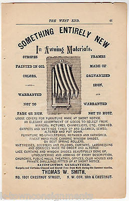 ANTIQUE WINDOW AWNINGS PHILADELPHIA PA FURNITURE STORE ANTIQUE ADVERTISEMENT - K-townConsignments