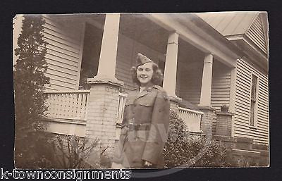 YOUNG GIRL WAC MILITARY WOMAN IN UNIFORM CLASSIC AMERICANA WWII SNAPSHOT PHOTO - K-townConsignments