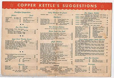 COPPER KETTLE FARNHURST DELAWARE VINTAGE BEEFBURGERS & WAFFLES BREAKFAST MENU - K-townConsignments