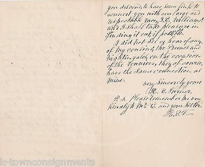 PROVIDENCE GREENE FAMILY GENEALOGY SAYLES WILLIAMS NIGHTENGALE ANTIQUE LETTER - K-townConsignments