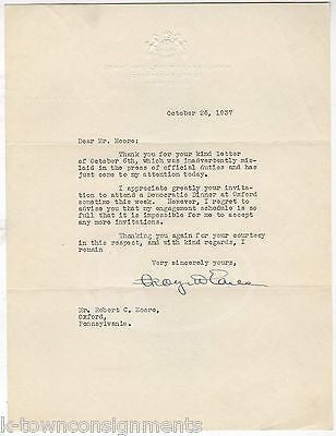 GEORGE HOAWRD EARLE III PENNSYLVANIA GOVERNOR AUSTRIA MINISTER AUTOGRAPH SIGNED - K-townConsignments