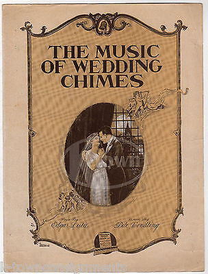 THE MUSIC OF WEDDING CHIMES EDGAR LESLIE SONG ANTIQUE GRAPHIC SHEET MUSIC 1919 - K-townConsignments