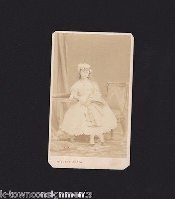 YOUNG PRINCESS BEATRICE OF ENGLAND ANTIQUE DISDERI CDV PHOTOGRAPH PARIS FRANCE - K-townConsignments