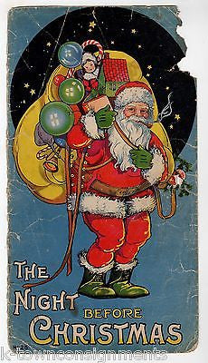 SANTA CLAUS THE NIGHT BEFORE CHRISTMAS ANTIQUE GRAPHIC ART BOOK COVER PRINTS - K-townConsignments