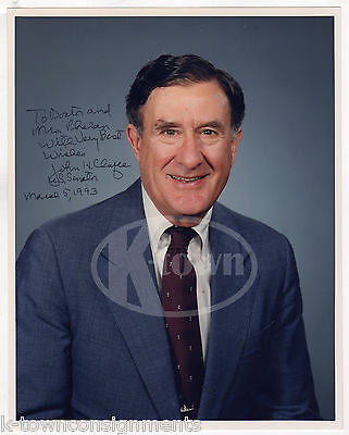 JOHN CHAFEE RHODE ISLAND GOVERNOR SENATOR ORIGINAL AUTOGRAPH SIGNED SENATE PHOTO - K-townConsignments