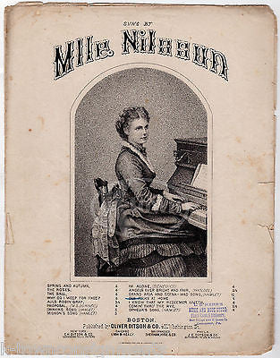 CHRISTINA NILSSON SINGS OLD FOLKS AT HOME ANTIQUE ENGRAVING SHEET MUSIC 1851 - K-townConsignments