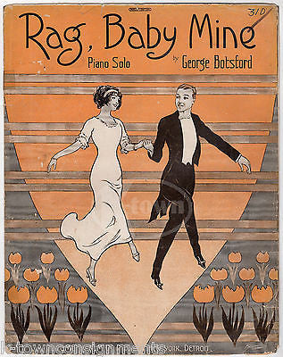 RAG, BABY MINE GEORGE BOTSFORD GRAPHIC ART DECO PIANO SOLO SHEET MUSIC 1913 - K-townConsignments