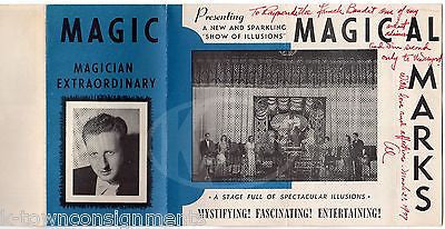 MAGICAL AL MARKS MAGIC VARIETY SHOW VINTAGE AUTOGRAPH SIGNED ADVERTISING POSTER - K-townConsignments