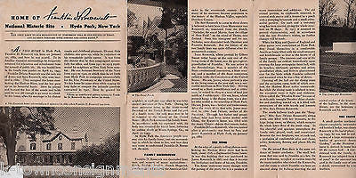 HOME OF FRANKLIN ROOSEVELT HYDE PARK NY VINTAGE GRAPHIC TRAVEL SOUVENIR FLYER - K-townConsignments