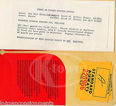 STANDARD AIRWAYS CHARTER FLIGHT VINTAGE GRAPHIC ADVERTISING FLIGHT TICKET STUB - K-townConsignments