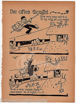 NEVER DO ANYTHING RIGHT FUNNY POEM ANTIQUE GRAPHIC ART ILLUSTRATION PRINT - K-townConsignments