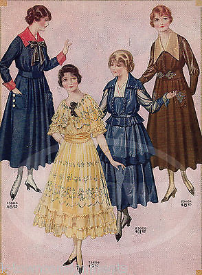 LADIES FANCY DRESSES WOMENS FASHIONS ANTIQUE GRAPHIC ADVERTISING CATALOG PRINT - K-townConsignments