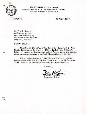 DAVID G. HARRIS DEPARTMENT OF DEFENSE AUTOGRAPH SIGNED BOEING NASA LETTER 1967 - K-townConsignments