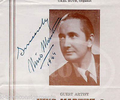 NINO MARTINI ITALIAN OPERA SINGER VINTAGE AUTOGRAPH SIGNED WWII CONCERT PROGRAM - K-townConsignments