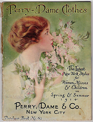 PERRY DAME CLOTHES NEW YORK ANTIQUE GRAPHIC ADVERTISING FASHION CATALOG 1914 - K-townConsignments