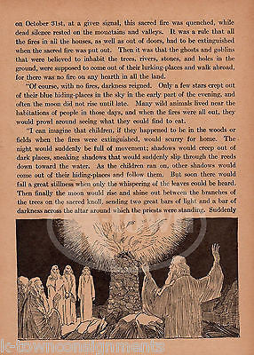 THE STORY OF HALLOWEEN ANTIQUE GRAPHIC ART CHILDREN'S ILLUSTRATION PRINTS - K-townConsignments