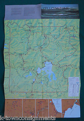 YELLOWSTONE NATIONAL PARK WYOMING VINTAGE GRAPHIC ADVERTISING FOLDOUT POSTER MAP - K-townConsignments