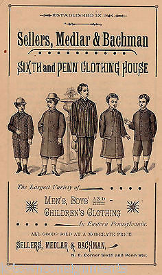 Sellers Medlar Bachman 6th & Penn Clothing Store Reading PA Antique Advertising - K-townConsignments