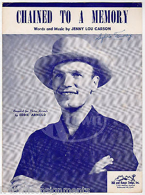 EDDIE ARNOLD CHAINED TO A MEMORY VINTAGE COUNTRY WESTERN SONG SHEET MUSIC 1946 - K-townConsignments