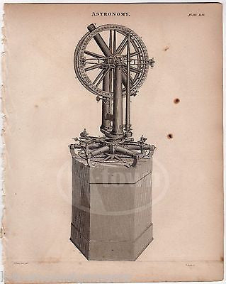ASTRONOMY TELESCOPE SCIENTIFIC TOOL DESIGN ANTIQUE GRAPHIC ENGRAVING PRINT 1832 - K-townConsignments