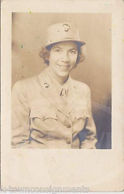 WAC MILITARY WOMAN IN UNIFORM VINTAGE WWII YOUNG LADY SNAPSHOT PHOTOGRAPH - K-townConsignments