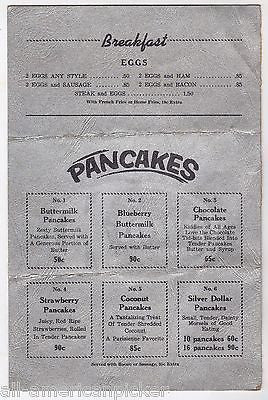 MIRROR LAKE RESTAURANT BROWNS MILLS NEW JERSEY VINTAGE BREAKFAST & LUNCH MENU - K-townConsignments