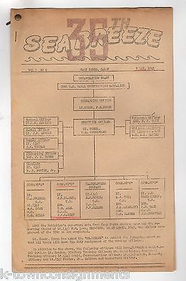 WWII US NAVY SOLDIERS CAMP PARKS CA GRAPHIC ILLUSTRATED SEABEES NEWSLETTER 1944 - K-townConsignments