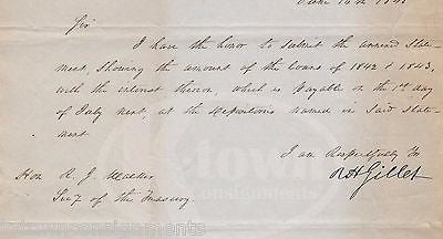 RANSOM GILLET NEW YORK CONGRESSMAN INDIAN AFFAIRS COMMISSION AUTOGRAPHED LETTER - K-townConsignments