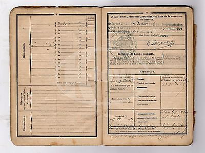 FRENCH 22nd DRAGOON REGIMENT SOLDIER ANTIQUE STAMPED MILITARY PASSPORT BOOK 1886 - K-townConsignments