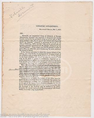 JOSEPH NOURSE 1st UNITED STATES TREASURY HEAD AUTOGRAPH SIGNED TREATY DOCUMENT - K-townConsignments