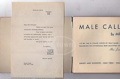 MILTON CANIFF WWII CARTOONIST AUTOGRAPH SIGNED LETTER MALE CALL COMIC STRIP BOOK - K-townConsignments