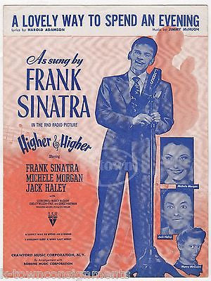 FRANK SINATRA SONG LOVELY WAY TO SPEND AN EVENING VINTAGE SHEET MUSIC 1943 - K-townConsignments
